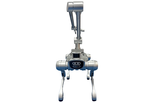 Precision aluminum robot dog chassis prototyping showcasing articulated leg joints.