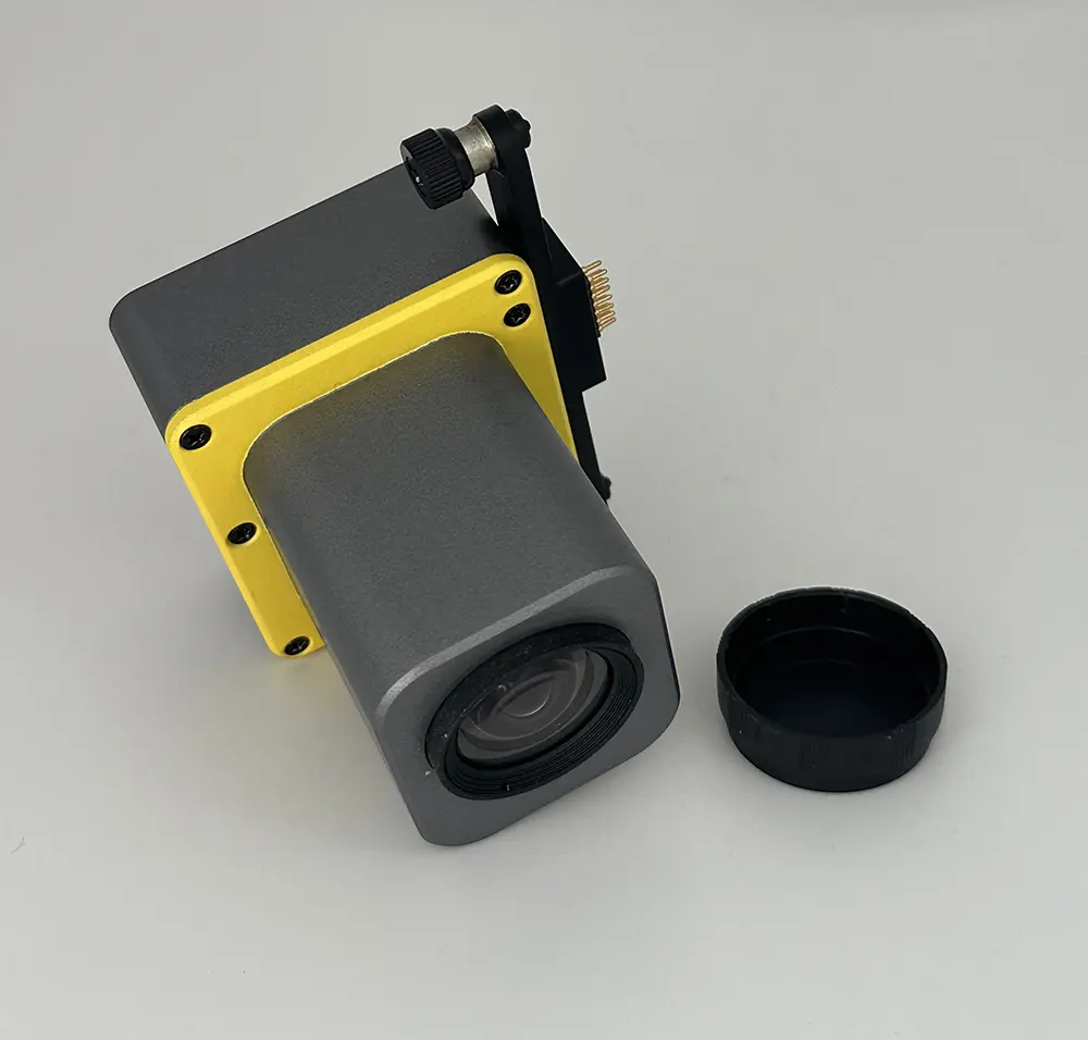 CMM inspection of precision CNC machined optical camera housing with ±0.02mm tolerance