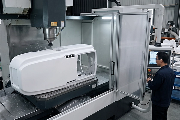 CNC trimming and precision machining for plastic enclosure