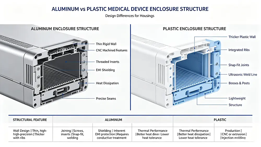 aluminum vs plastic medical device enclosures