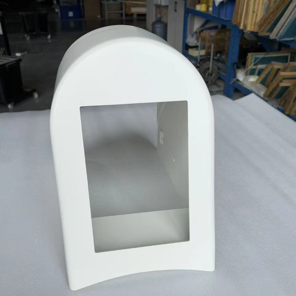 Four side connector openings machined on an ABS beauty device enclosure