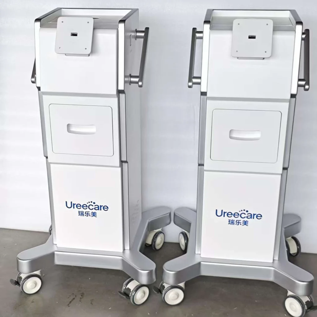 Medical device cart enclosure with ABS housing and metal frame