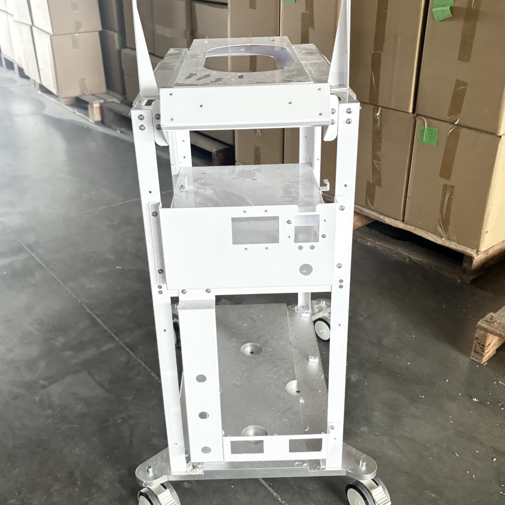 medical device sheet metal frame during welding assembly