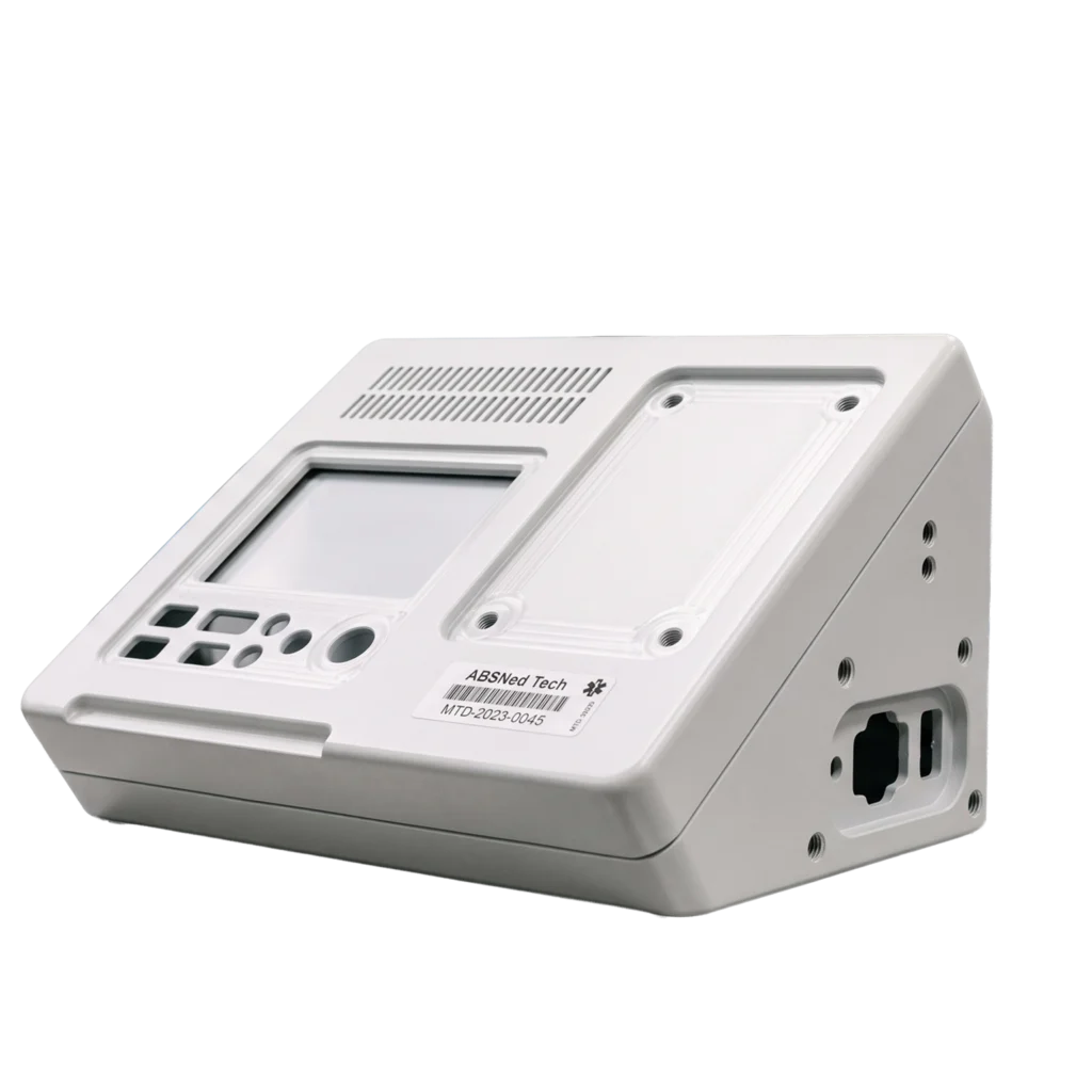 painted ABS medical device enclosure with fine texture finish